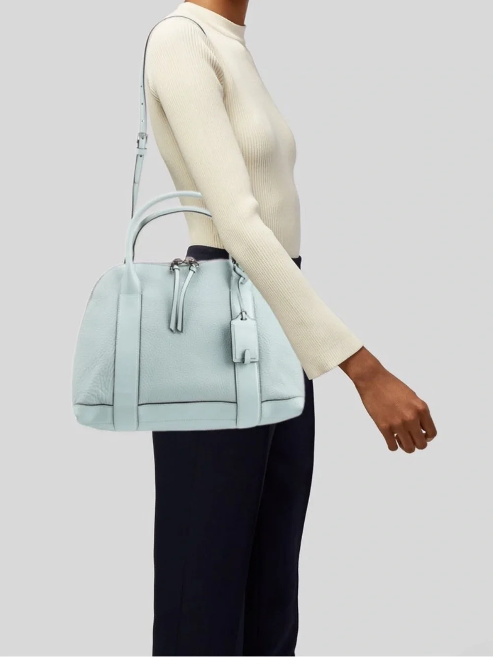 Coach Light Blue  Leather Satchel